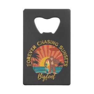 Forever Jagd Sonnenuntergänge Bigfoot Surfen Schwa Geldbeutel Flaschenöffner