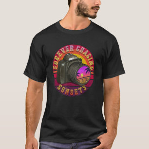 Forever Jagen Sunset Trendy Retro Vintag Fotograf T-Shirt