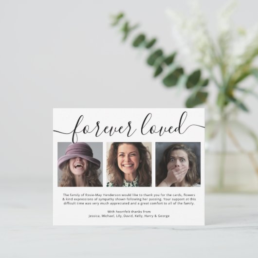 Forever Love 3 Foto Beerdigung Danke (Stehend Vorderseite)