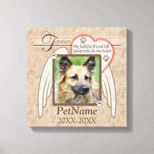 Forever Love Angel Wings Pet Beileid Custom Leinwanddruck (Vorderseite)