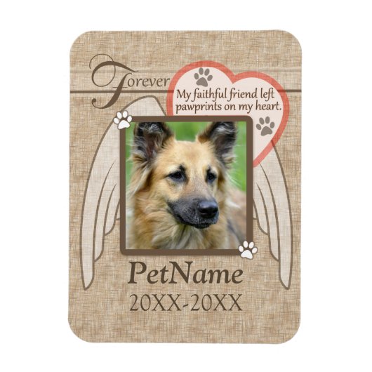 Forever Love Angel Wings Pet Beileid Custom Magnet (Vertikal)
