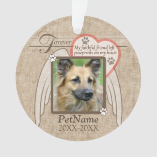 Forever Love Angel Wings Pet Beileid Custom Ornament