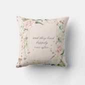 Forever Love Blush Wasserfarbe Blumenzehen Kissen (Rückseite)