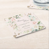 Forever Love Blush Wasserfarben Datum Hochzeit Rechteckiger Pappuntersetzer (angewinkelt)