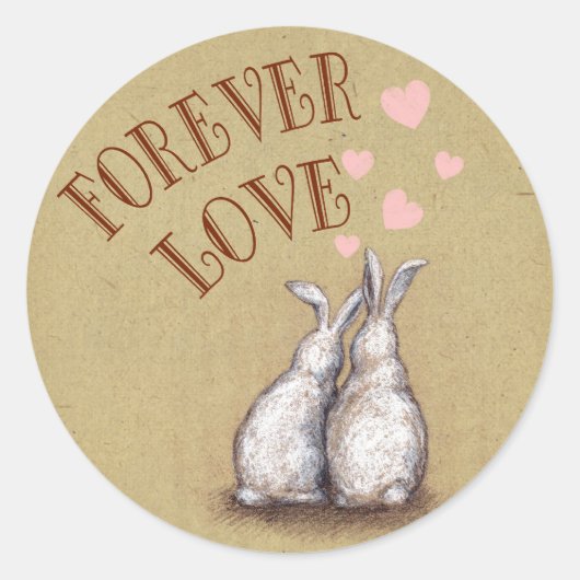 Forever Love Bunnies Sticker (Vorderseite)