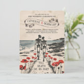 Forever Love by the Sea Wedding Invitation Einladung (Stehend Vorderseite)