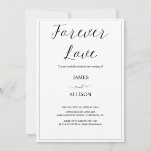 Forever Love Cheers Elegante Minimalistisch Simple Einladung