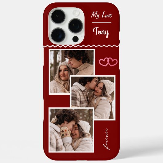 Forever Love: Custom 3-Foto Collage Case-Mate iPhone Hülle (Rückseite)