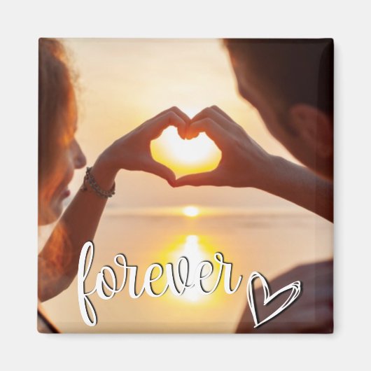 Forever Love Custom Paares Foto Magnet (Vorne)