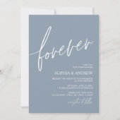 Forever Love Dusty Blue Minimalistisch Wedding Einladung (Vorderseite)