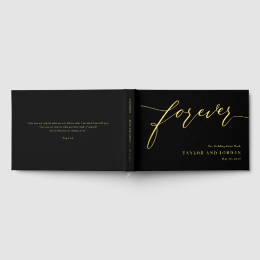 Forever Love Editable Color Foil Gästebuch (Voll)
