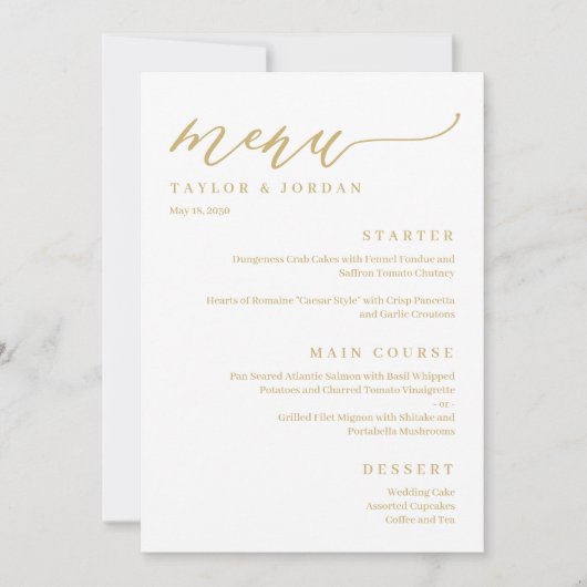 Forever Love EDITABLE COLOR Wedding Menu Card Einladung (Vorderseite)