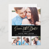 Forever Love EDITABLE FARBE Save the Date Postcard Ankündigungspostkarte (Vorne/Hinten)