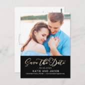 Forever Love EDITABLE FARBE Save the Date Postkarte (Vorne/Hinten)