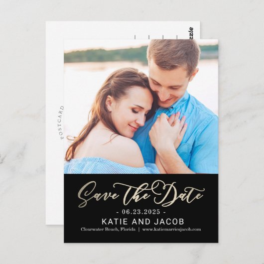Forever Love EDITABLE FARBE Save the Date Postkarte (Vorne/Hinten)