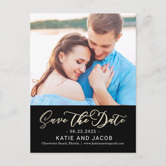 Forever Love EDITABLE FARBE Save the Date Postkarte (Vorderseite)