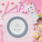 Forever Love Elegant Wedding Hearts Dusty Blue Pappteller (Party)