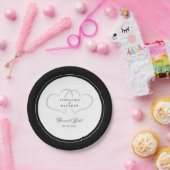 Forever Love Elegante Hochzeit Herzen Schwarz & We Pappteller (Party)