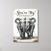 Forever Love Elephants Wildlife Art Leinwanddruck (Vorderseite)