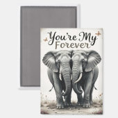 Forever Love Elephants Wildlife Art Magnet (Vorderseite/Rückseite)