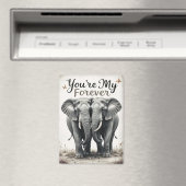 Forever Love Elephants Wildlife Art Magnet (In Situ (Geschirrspüler))