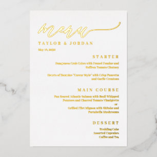 Forever Love FOIL Modern Wedding Menu Card Folieneinladung