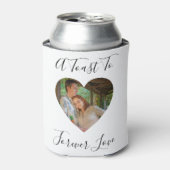 Forever Love Foto Herz Rahmen Hochzeit Dosenkühler (Kanne Vorderseite)