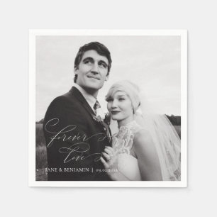 Forever Love Foto Hochzeitsbrunch Serviette