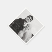 Forever Love Foto Wedding Brunch Serviette (Ecke)