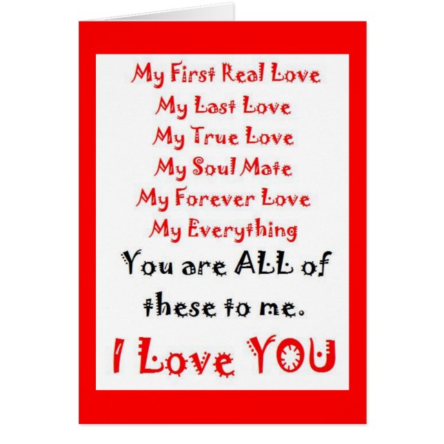 Forever Love Gedicht (Vorne)