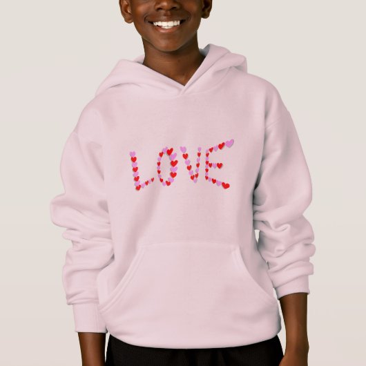 Forever Love Hört Pink Romantische Süße Hoodie (Vorderseite)