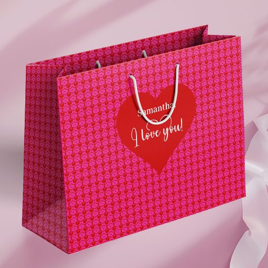 Forever Love I Love You Text Valentine Gift Bag Große Geschenktüte