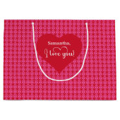 Forever Love I Love You Text Valentine Gift Bag Große Geschenktüte (Vorderseite)