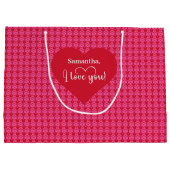 Forever Love I Love You Text Valentine Gift Bag Große Geschenktüte (Rückseite)