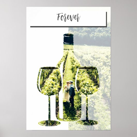 Forever Love im Weingarten, Stencil Custom Foto Poster (Vorne)
