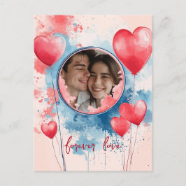 Forever Love mit Herz geformt Balloons Postkarte