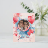Forever Love mit Herz geformt Balloons Postkarte (Stehend Vorderseite)