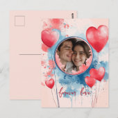 Forever Love mit Herz geformt Balloons Postkarte (Vorne/Hinten)