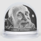 Forever Love Moderne Kalligraphie Script 2 Foto Schneekugeln (Vorderseite)