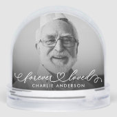 Forever Love Moderne Kalligraphie Script 2 Foto Schneekugeln (Rückseite)