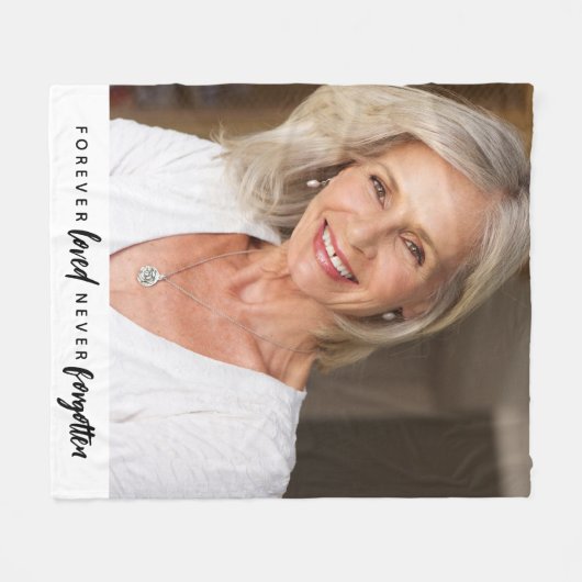 Forever Love Nie vergessen Foto Memorial Fleecedecke (Vorderseite (Horizontal))