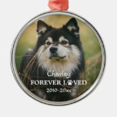 Forever Love Paw Print Pet Foto Ornament Aus Metall (Vorne)