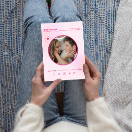 Forever Love Pink Heart Foto Valentines Card Magnetkarte