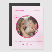 Forever Love Pink Heart Foto Valentines Card Magnetkarte (Vorne/Hinten)