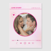 Forever Love Pink Heart Foto Valentines Card Magnetkarte (Vorderseite)