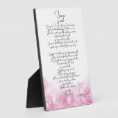 Forever Love Pink Plaque Fotoplatte (Seite)