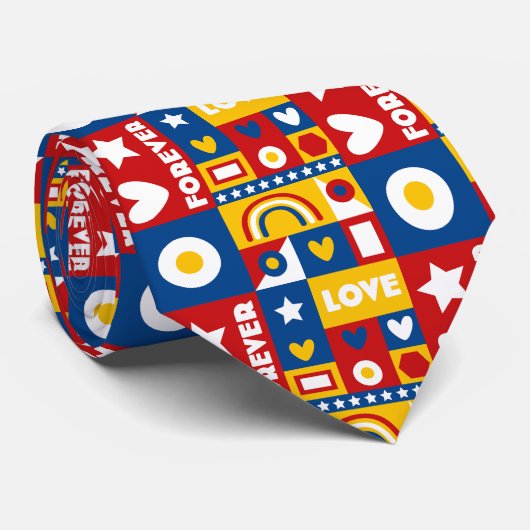 Forever Love Pop Art Design Krawatte der 80er Jahr (Gerollt)