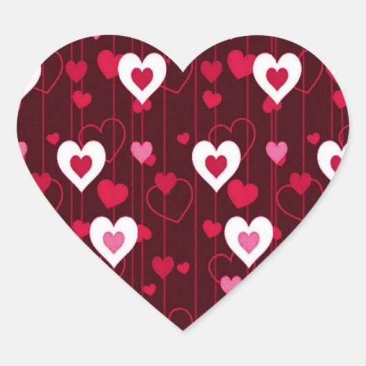 Forever Love Red Hearts Herz-Aufkleber (Vorderseite)