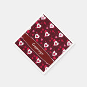 Forever Love Red Hearts Serviette (Ecke)