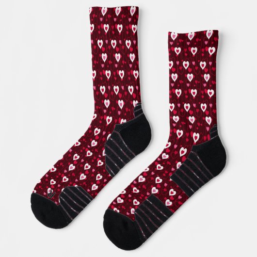 Forever Love Red Hearts Socken (Links)